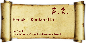 Preckl Konkordia névjegykártya